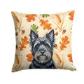 Black Skye Terrier Heirloom Fall Decorative Throw Pillow 14x14 Indoor Outdoor Accent Cushion, Fabric Cover with Insert for Sofa, Bed, Porch & Living Room