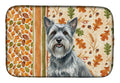 Gray Skye Terrier Heirloom Fall Dish Drying Mat Absorbent Dish Drying Mat Pad for Kitchen Counter Dish Drainer Mat for Countertop, 14 x 21", Multicolor