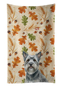 Gray Skye Terrier Heirloom Fall Kitchen Towel Velour Plush Front and Cotton Loop Back Machine Washable