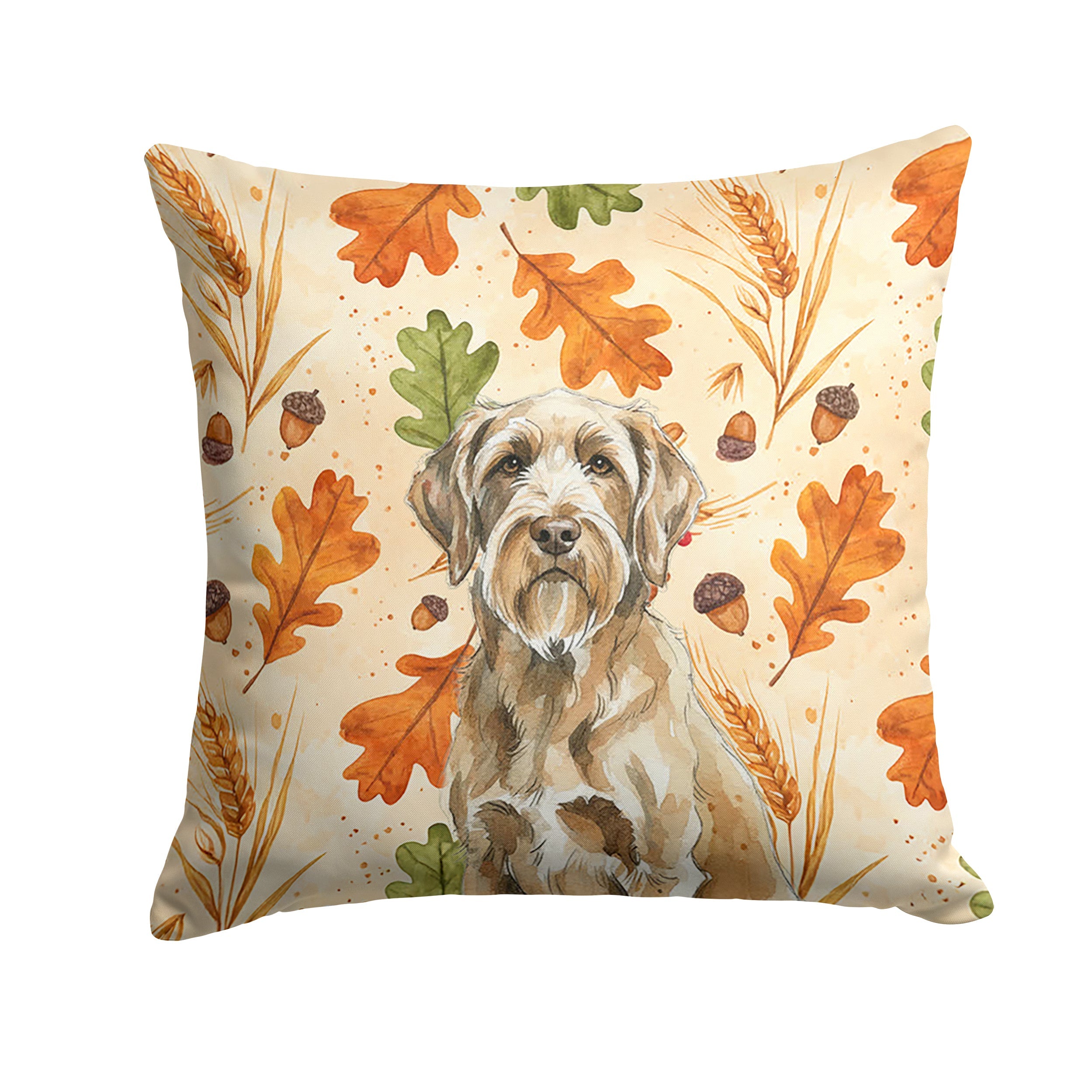 Spinone Italiano Heirloom Fall Decorative Throw Pillow 14x14 Indoor Outdoor Accent Cushion, Fabric Cover with Insert for Sofa, Bed, Porch & Living Room