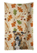 Brindle Staffordshire Bull Terrier Heirloom Fall Kitchen Towel Velour Plush Front and Cotton Loop Back Machine Washable