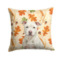 White Staffordshire Bull Terrier Heirloom Fall Decorative Throw Pillow 18x18 Indoor Outdoor Accent Cushion, Fabric Cover with Insert for Sofa, Bed, Porch & Living Room