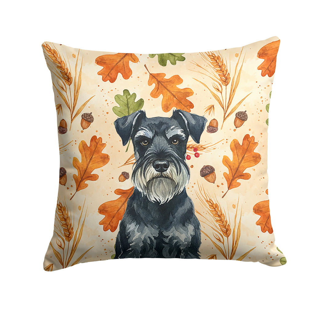 Standard Schnauzer Heirloom Fall Decorative Throw Pillow 18x18 Indoor Outdoor Accent Cushion, Fabric Cover with Insert for Sofa, Bed, Porch & Living Room