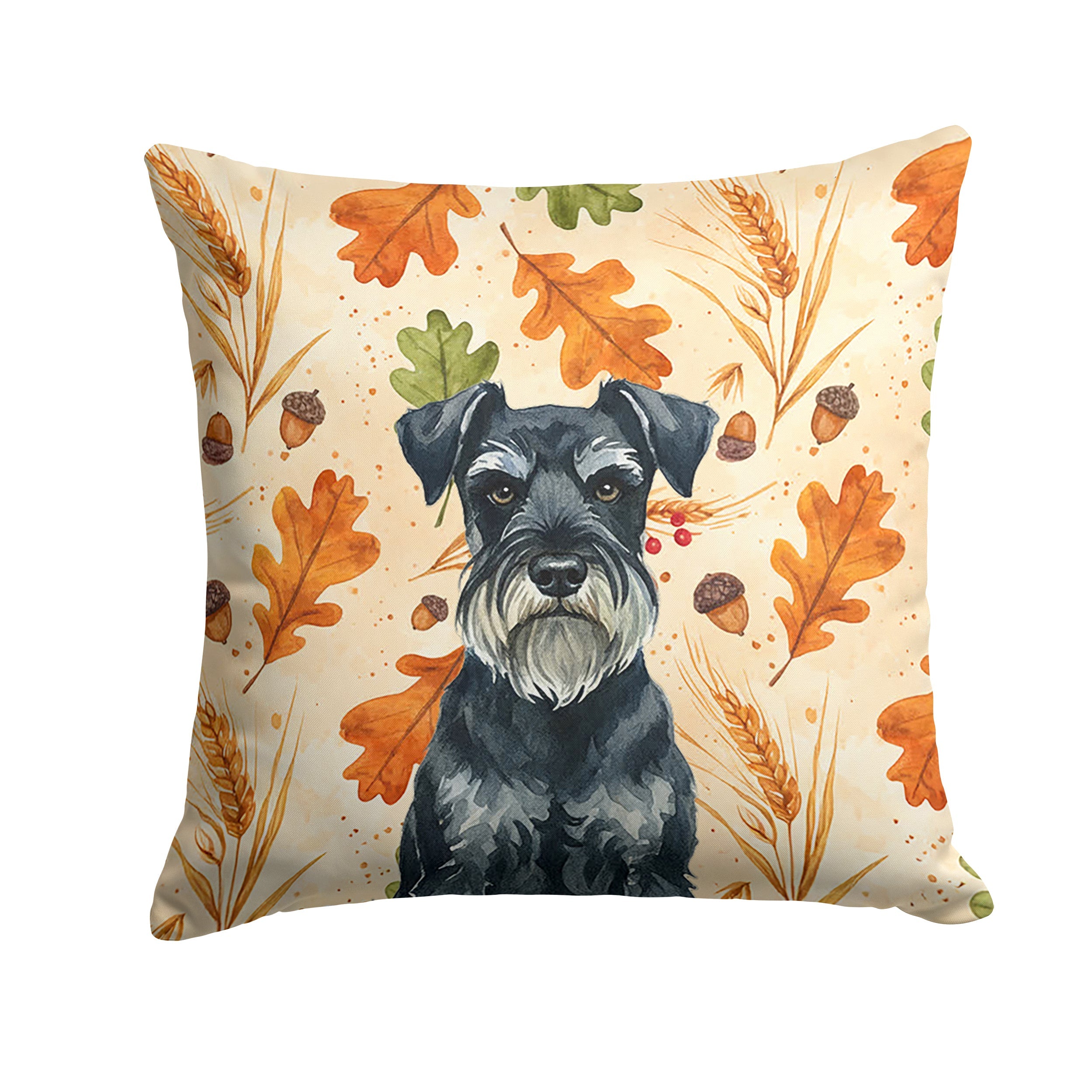 Standard Schnauzer Heirloom Fall Decorative Throw Pillow 18x18 Indoor Outdoor Accent Cushion, Fabric Cover with Insert for Sofa, Bed, Porch & Living Room