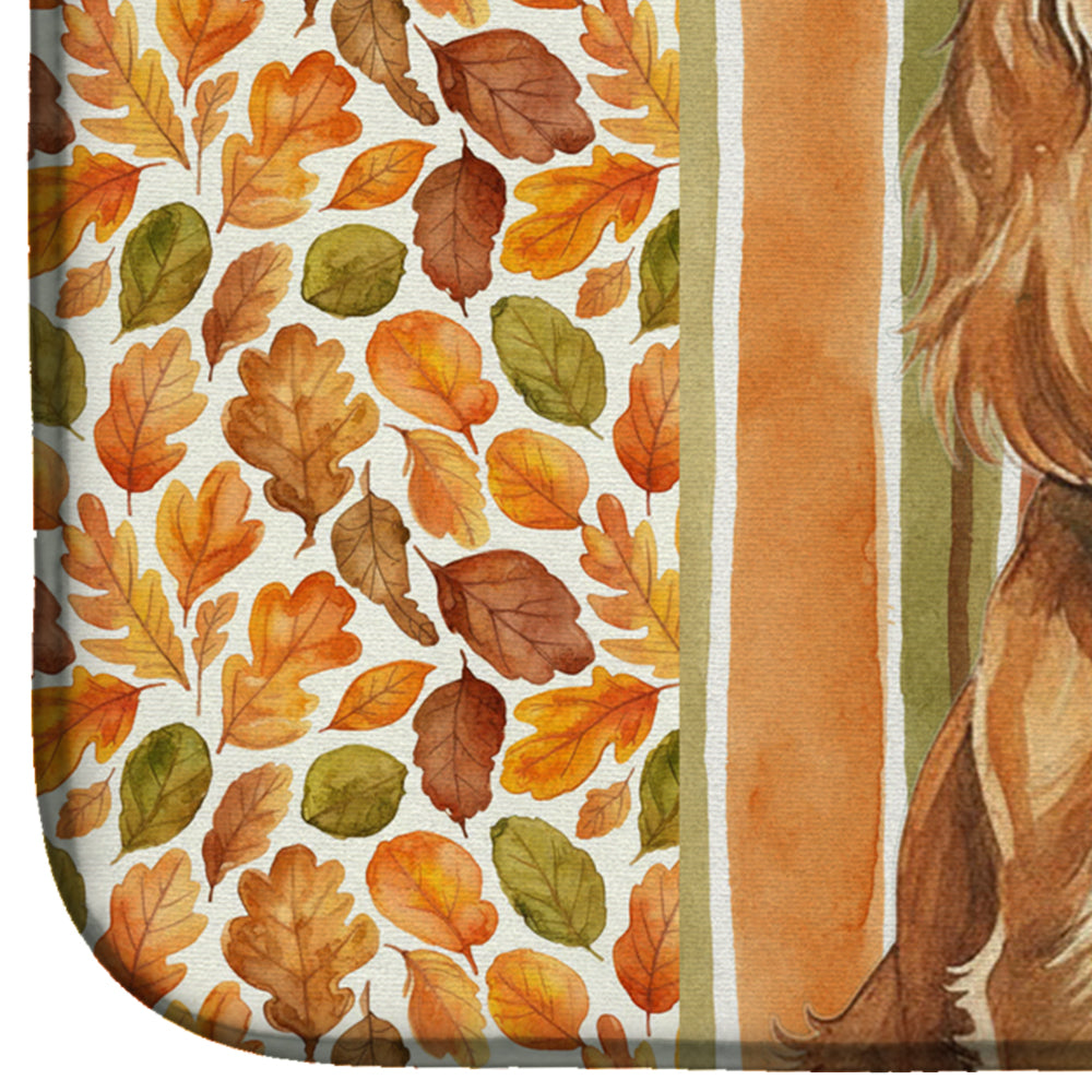 Sussex Spaniel Heirloom Fall Dish Drying Mat Absorbent Dish Drying Mat Pad for Kitchen Counter Dish Drainer Mat for Countertop, 14 x 21", Multicolor