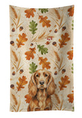 Sussex Spaniel Heirloom Fall Kitchen Towel Velour Plush Front and Cotton Loop Back Machine Washable
