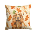Sussex Spaniel Heirloom Fall Decorative Throw Pillow 14x14 Indoor Outdoor Accent Cushion, Fabric Cover with Insert for Sofa, Bed, Porch & Living Room