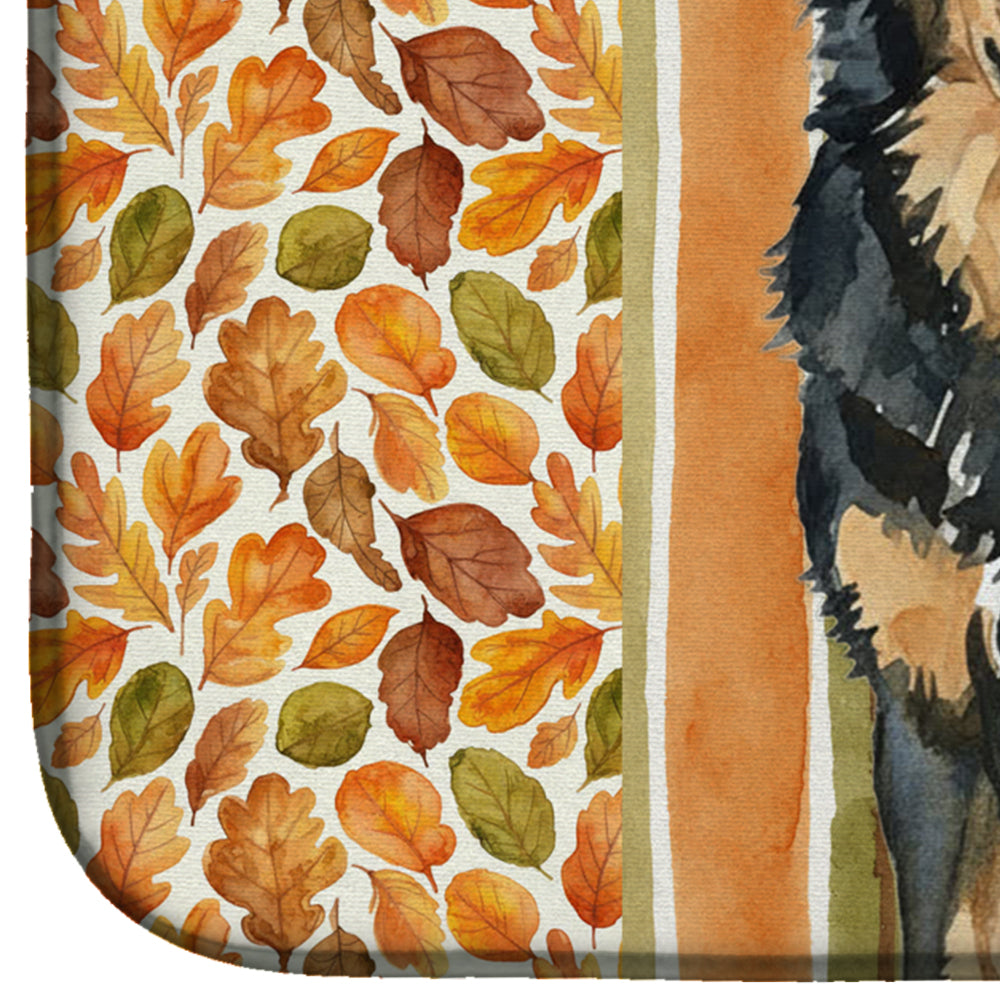 Black and Tan Tibetan Mastiff Heirloom Fall Dish Drying Mat Absorbent Dish Drying Mat Pad for Kitchen Counter Dish Drainer Mat for Countertop, 14 x 21", Multicolor