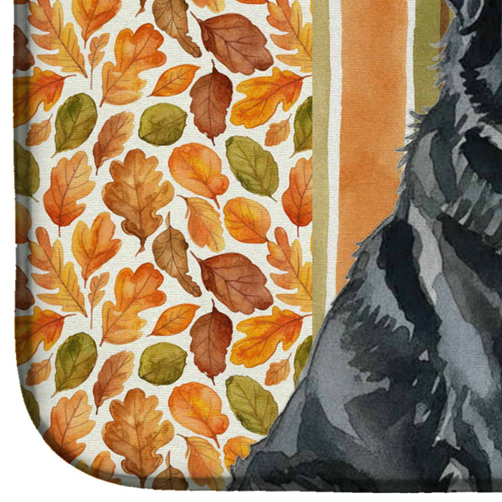 Black Tibetan Mastiff Heirloom Fall Dish Drying Mat Absorbent Dish Drying Mat Pad for Kitchen Counter Dish Drainer Mat for Countertop, 14 x 21", Multicolor