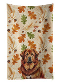 Red Gold Tibetan Mastiff Heirloom Fall Kitchen Towel Velour Plush Front and Cotton Loop Back Machine Washable