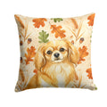 Gold Tibetan Spaniel Heirloom Fall Decorative Throw Pillow 18x18 Indoor Outdoor Accent Cushion, Fabric Cover with Insert for Sofa, Bed, Porch & Living Room