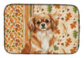 Red Tibetan Spaniel Heirloom Fall Dish Drying Mat Absorbent Dish Drying Mat Pad for Kitchen Counter Dish Drainer Mat for Countertop, 14 x 21", Multicolor