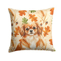 Red Tibetan Spaniel Heirloom Fall Decorative Throw Pillow 18x18 Indoor Outdoor Accent Cushion, Fabric Cover with Insert for Sofa, Bed, Porch & Living Room