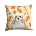 White Tibetan Spaniel Heirloom Fall Decorative Throw Pillow 18x18 Indoor Outdoor Accent Cushion, Fabric Cover with Insert for Sofa, Bed, Porch & Living Room