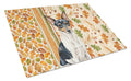 Toy Fox Terrier Heirloom Fall Cutting Board Tempered Glass Kitchen Cutting Surface, Heat Resistant Chopping, Non-Slip Feet, Food Prep & Serving