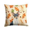 Toy Fox Terrier Heirloom Fall Decorative Throw Pillow 14x14 Indoor Outdoor Accent Cushion, Fabric Cover with Insert for Sofa, Bed, Porch & Living Room