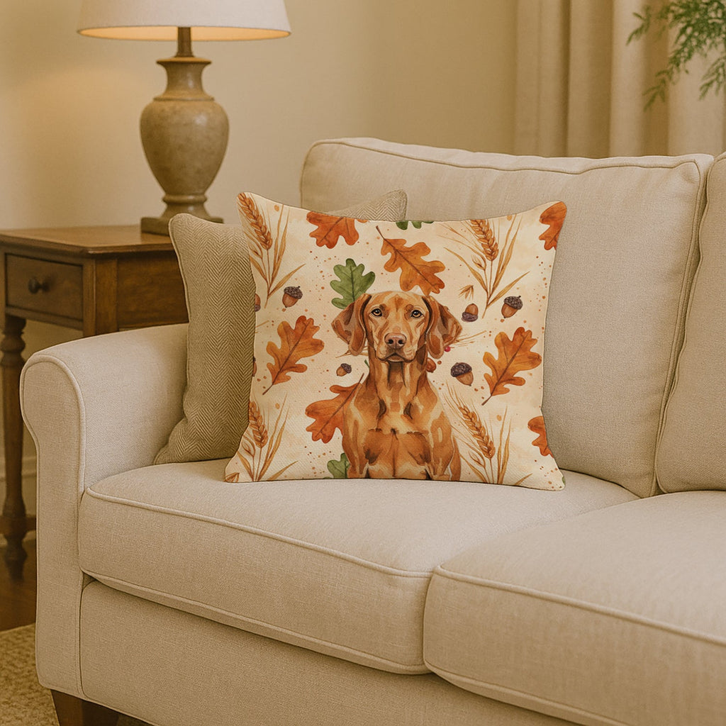Vizsla Heirloom Fall Decorative Throw Pillow 14x14 Indoor Outdoor Accent Cushion, Fabric Cover with Insert for Sofa, Bed, Porch & Living Room