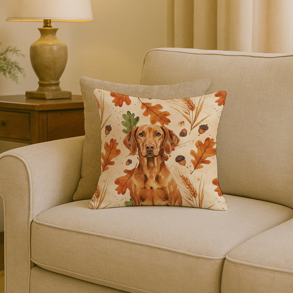 Vizsla Heirloom Fall Decorative Throw Pillow 18x18 Indoor Outdoor Accent Cushion, Fabric Cover with Insert for Sofa, Bed, Porch & Living Room