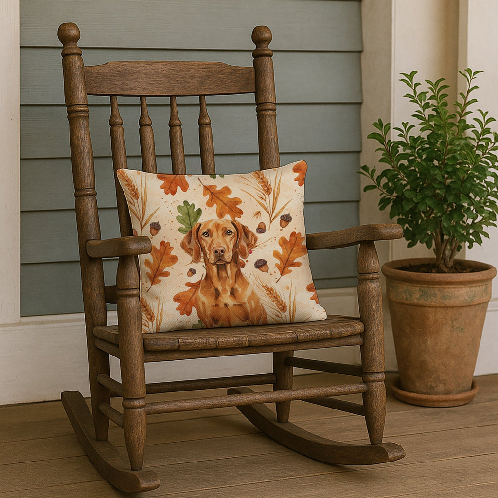 Vizsla Heirloom Fall Decorative Throw Pillow 18x18 Indoor Outdoor Accent Cushion, Fabric Cover with Insert for Sofa, Bed, Porch & Living Room