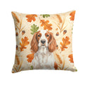 Welsh Springer Spaniel Heirloom Fall Decorative Throw Pillow 14x14 Indoor Outdoor Accent Cushion, Fabric Cover with Insert for Sofa, Bed, Porch & Living Room