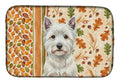 Westie Heirloom Fall Dish Drying Mat Absorbent Dish Drying Mat Pad for Kitchen Counter Dish Drainer Mat for Countertop, 14 x 21", Multicolor