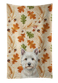 Westie Heirloom Fall Kitchen Towel Velour Plush Front and Cotton Loop Back Machine Washable
