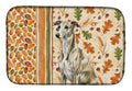 Brindle Whippet Heirloom Fall Dish Drying Mat Absorbent Dish Drying Mat Pad for Kitchen Counter Dish Drainer Mat for Countertop, 14 x 21", Multicolor