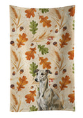 Brindle Whippet Heirloom Fall Kitchen Towel Velour Plush Front and Cotton Loop Back Machine Washable