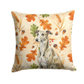 Brindle Whippet Heirloom Fall Decorative Throw Pillow 14x14 Indoor Outdoor Accent Cushion, Fabric Cover with Insert for Sofa, Bed, Porch & Living Room
