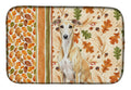 Fawn Whippet Heirloom Fall Dish Drying Mat Absorbent Dish Drying Mat Pad for Kitchen Counter Dish Drainer Mat for Countertop, 14 x 21", Multicolor