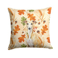 Fawn Whippet Heirloom Fall Decorative Throw Pillow 14x14 Indoor Outdoor Accent Cushion, Fabric Cover with Insert for Sofa, Bed, Porch & Living Room