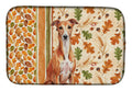 Red Whippet Heirloom Fall Dish Drying Mat Absorbent Dish Drying Mat Pad for Kitchen Counter Dish Drainer Mat for Countertop, 14 x 21", Multicolor