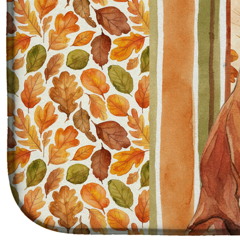 Red Whippet Heirloom Fall Dish Drying Mat Absorbent Dish Drying Mat Pad for Kitchen Counter Dish Drainer Mat for Countertop, 14 x 21", Multicolor
