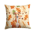 Red Whippet Heirloom Fall Decorative Throw Pillow 14x14 Indoor Outdoor Accent Cushion, Fabric Cover with Insert for Sofa, Bed, Porch & Living Room