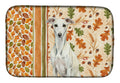 White Whippet Heirloom Fall Dish Drying Mat Absorbent Dish Drying Mat Pad for Kitchen Counter Dish Drainer Mat for Countertop, 14 x 21", Multicolor