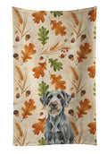 Steel Gray Wirehaired Pointing Griffon Heirloom Fall Kitchen Towel Velour Plush Front and Cotton Loop Back Machine Washable