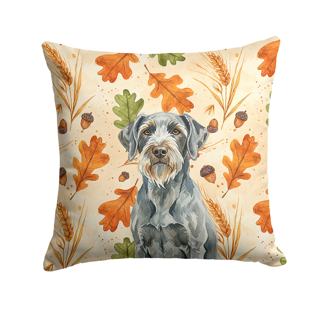 Steel Gray Wirehaired Pointing Griffon Heirloom Fall Decorative Throw Pillow 18x18 Indoor Outdoor Accent Cushion, Fabric Cover with Insert for Sofa, Bed, Porch & Living Room