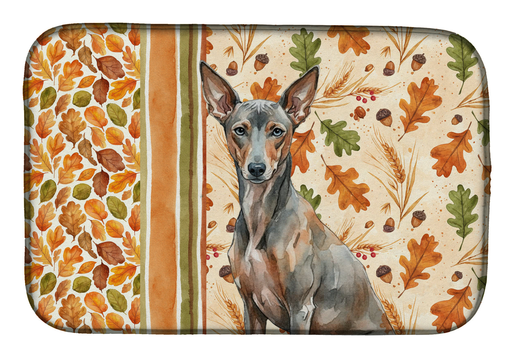 Xoloitzcuintli Heirloom Fall Dish Drying Mat Absorbent Dish Drying Mat Pad for Kitchen Counter Dish Drainer Mat for Countertop, 14 x 21", Multicolor