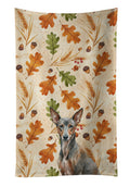 Xoloitzcuintli Heirloom Fall Kitchen Towel Velour Plush Front and Cotton Loop Back Machine Washable