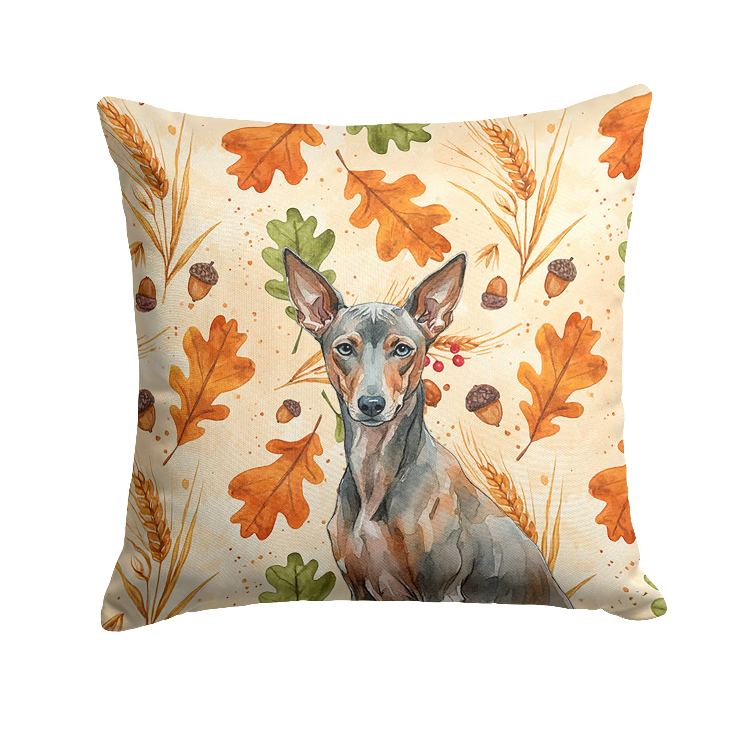 Xoloitzcuintli Heirloom Fall Decorative Throw Pillow 18x18 Indoor Outdoor Accent Cushion, Fabric Cover with Insert for Sofa, Bed, Porch & Living Room