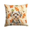 Yorkiepoo Heirloom Fall Decorative Throw Pillow 14x14 Indoor Outdoor Accent Cushion, Fabric Cover with Insert for Sofa, Bed, Porch & Living Room