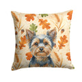 Blue and Tan Yorkshire Terrier Heirloom Fall Decorative Throw Pillow 18x18 Indoor Outdoor Accent Cushion, Fabric Cover with Insert for Sofa, Bed, Porch & Living Room