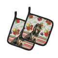 Black & Tan Afghan Hound Vegetables Pot Holder Set of 2 Heat Resistant Quilted Hot Pads 7.5 x 7.5 Inch, Insulated Kitchen Trivets for Cooking & Baking