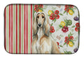 Afghan Hound Vegetables Dish Drying Mat Absorbent Dish Drying Mat Pad for Kitchen Counter Dish Drainer Mat for Countertop, 14 x 21", Multicolor