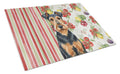 Airedale Terrier Vegetables Cutting Board Tempered Glass Kitchen Cutting Surface, Heat Resistant Chopping, Non-Slip Feet, Food Prep & Serving
