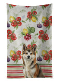Sesame Akita Vegetables Kitchen Towel Velour Plush Front and Cotton Loop Back Machine Washable