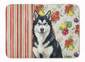 Black and White Alaskan Malamute Vegetables Memory Foam Kitchen Mat Machine Washable Anti-Fatigue Cushion Comfort Bath or Kitchen Rug