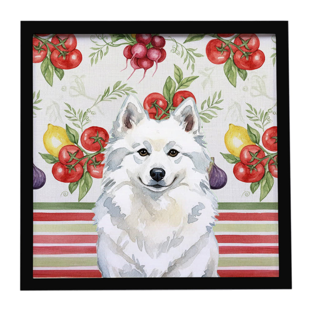American Eskimo Vegetables Framed Metal Print Bathroom, Kitchen, Office, Home Decor Wall Art Ready to Hang, Square, 8X8