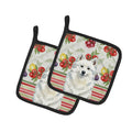 American Eskimo Vegetables Pot Holder Set of 2 Heat Resistant Quilted Hot Pads 7.5 x 7.5 Inch, Insulated Kitchen Trivets for Cooking & Baking