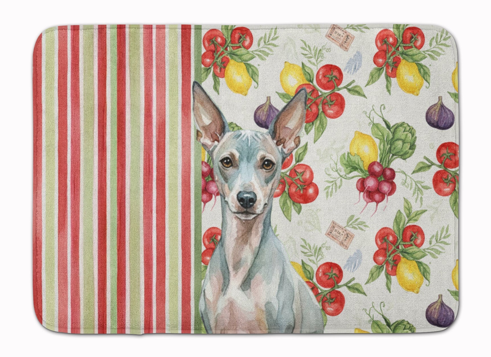American Hairless Terrier Vegetables Memory Foam Kitchen Mat Machine Washable Anti-Fatigue Cushion Comfort Bath or Kitchen Rug